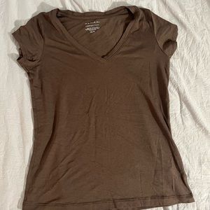 Brown v neck t shirt